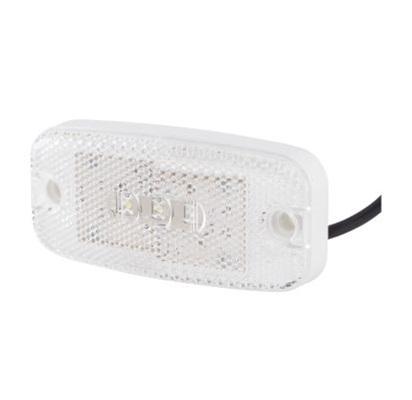 Lumina de poziție față cu catadioptru HELLA, model 2PG 357 008-031, dimensiuni 51 x 111 mm, LED, 0.5 W, compatibilă cu 12/24 V, transparentă.